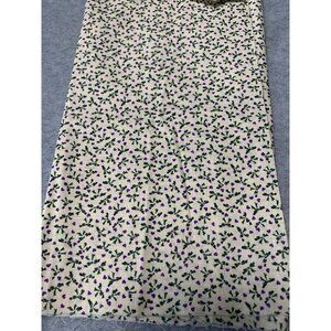 Floral Cotton Fabric 10" x 44" With Purple & Green Print Quilting Crafts